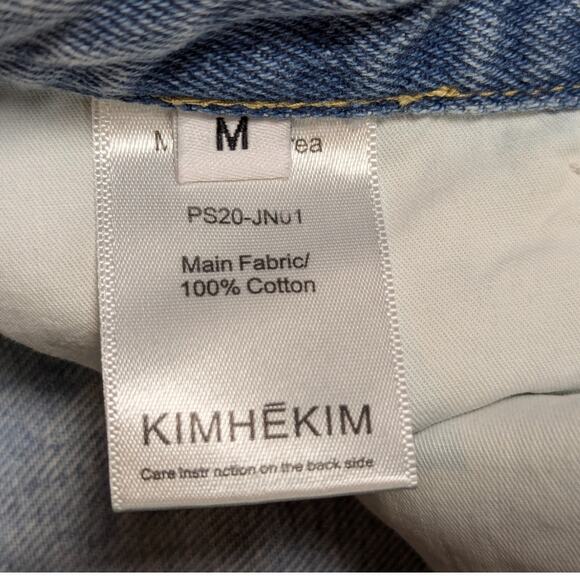 KIMHEKIM Heart Stamped Wide Leg High Rise Jeans Light Wash Size M - Picture 5 of 9